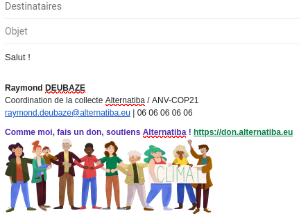 Exemple d'aperçu de signature